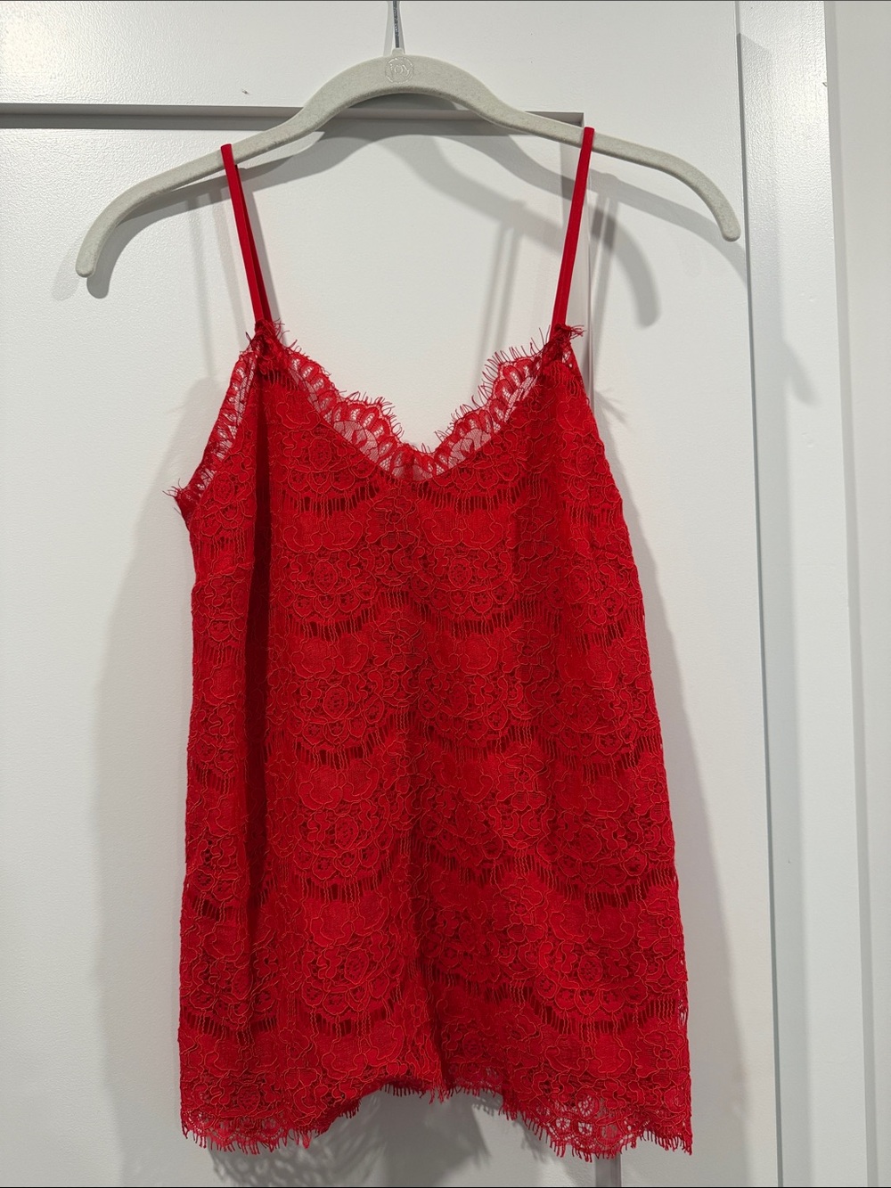 Monteau Red Lace Camisole Tank Top